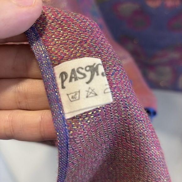 Pashmina large reversible butterfly pink-purple sparkly fringe wrap shawl scarf - Picture 4 of 10